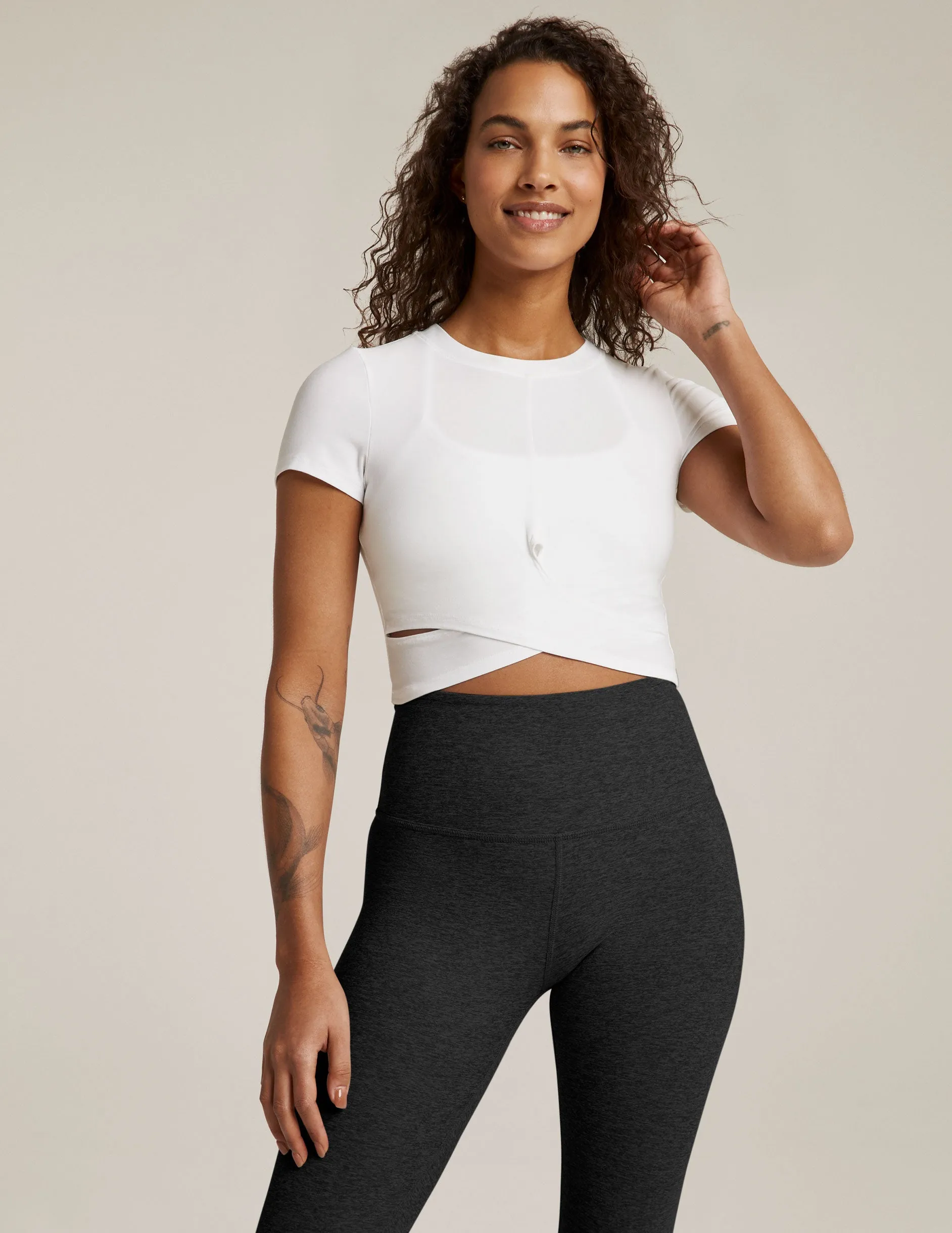 Featherweight Under Over Cropped Tee