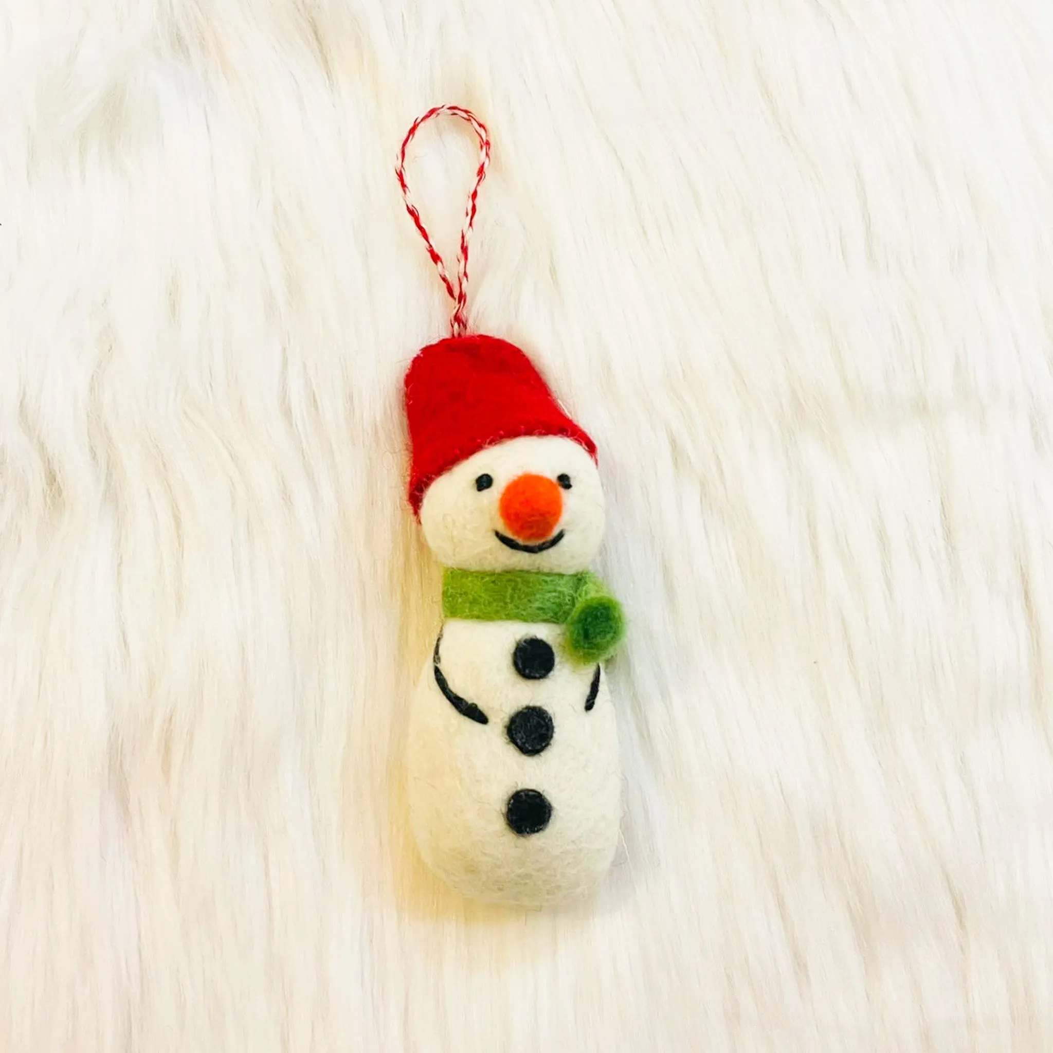 Felted Snowman Christmas Ornament