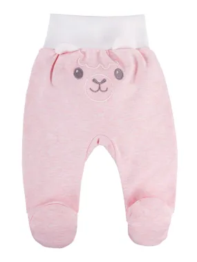 Footed Trousers, Pink With Alpaca Face On Rear