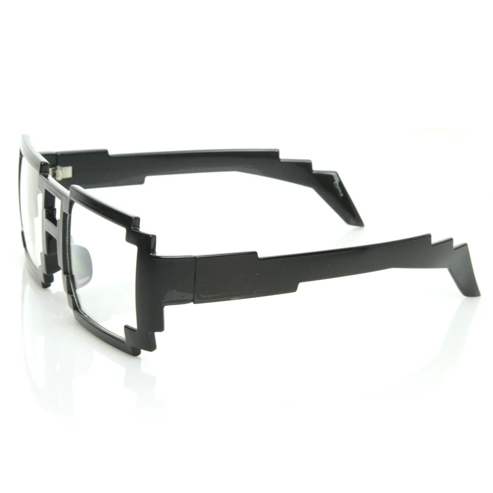 Gamer Nerd Retro Pixelated 8-Bit Clear Lens Glasses