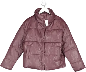 George Red Leather Effect Puffer Jacket BNWT UK S