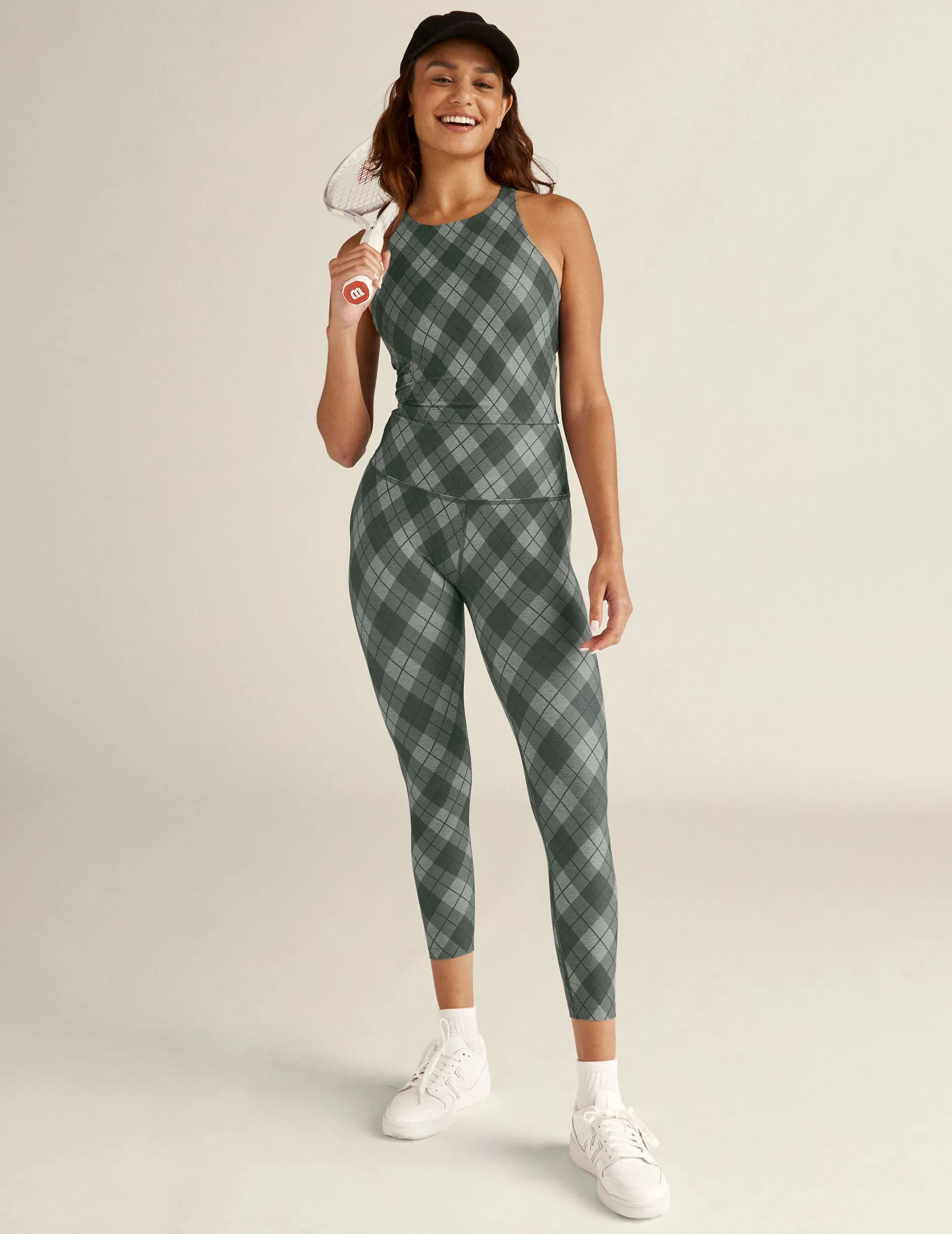 Gray Beyond Argyle SoftMark High Waisted Midi Legging