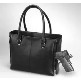 GTM Original Traditional Open Top Leather Concealed Carry Tote