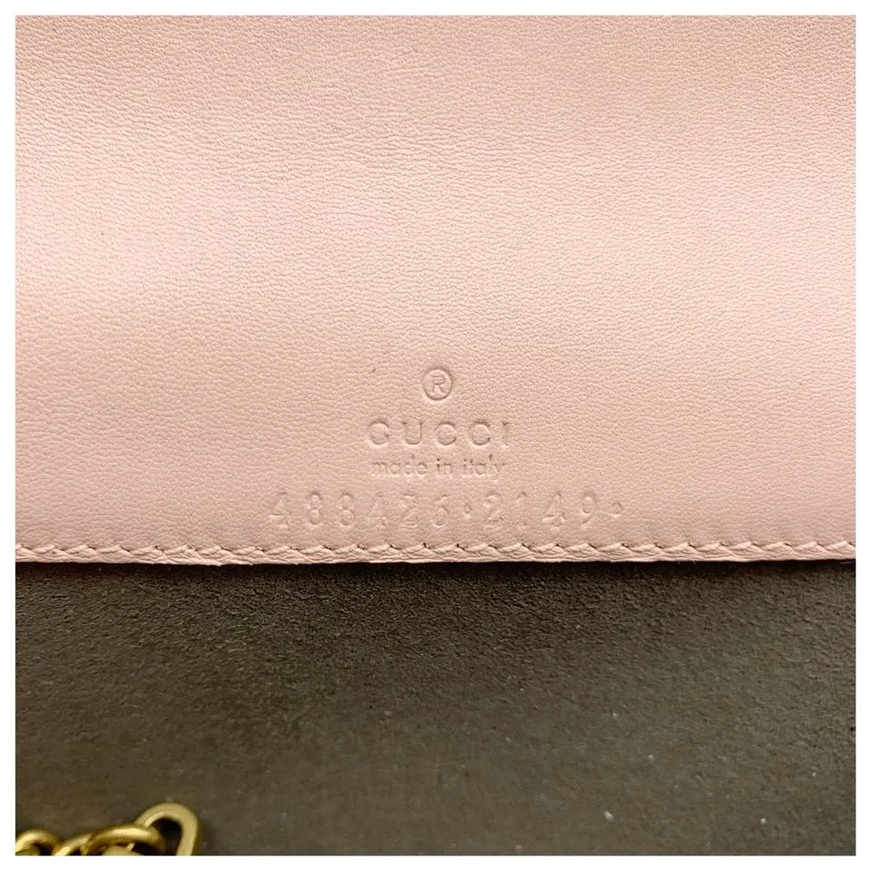 Gucci Shoulder Marmont Gg Mini Quilted Pink Leather Cross Body Bag