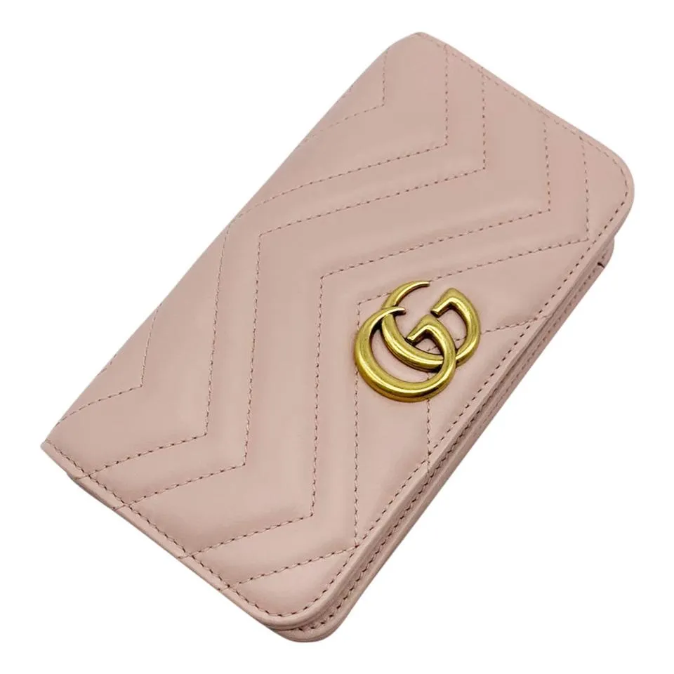 Gucci Shoulder Marmont Gg Mini Quilted Pink Leather Cross Body Bag