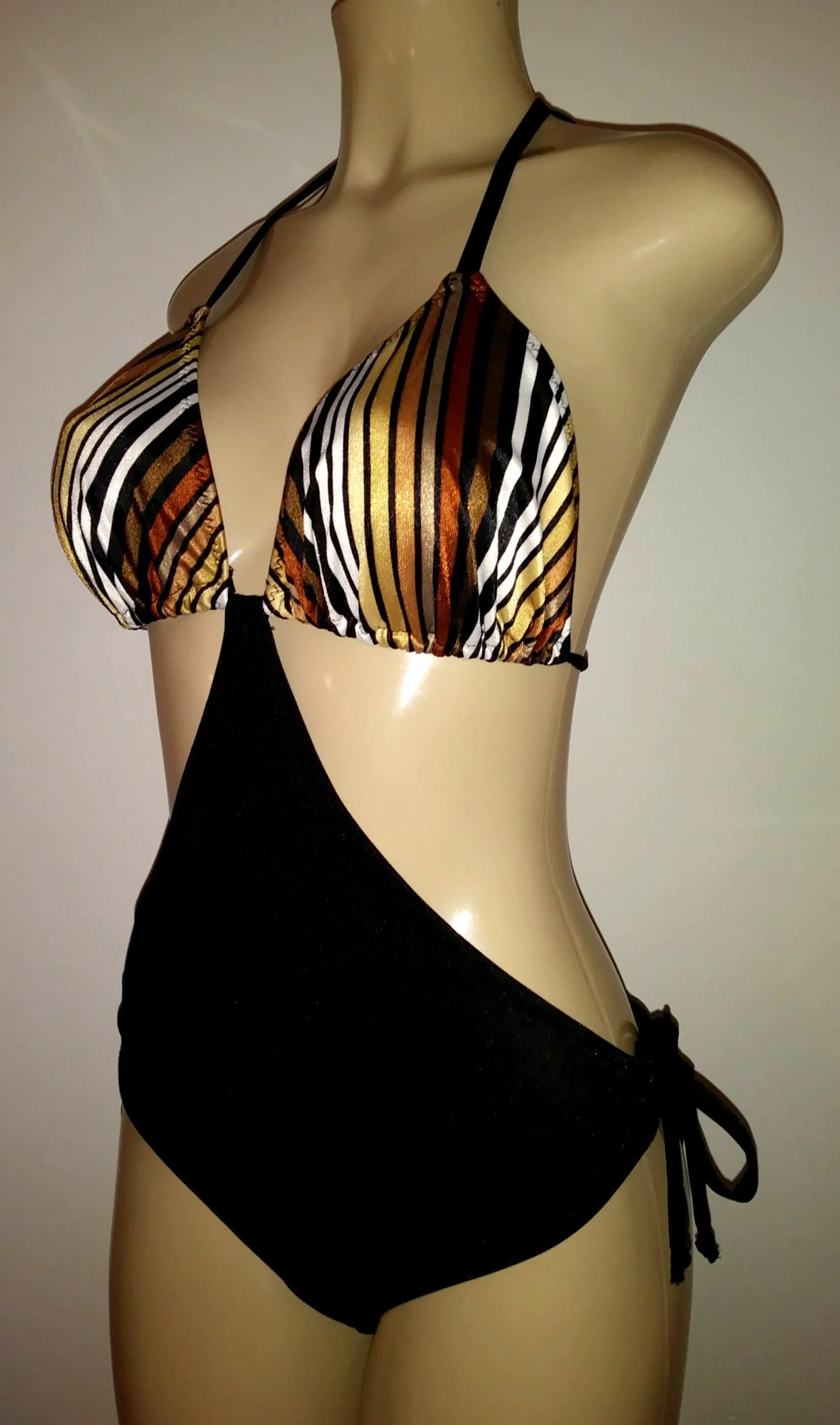 Halter triangle top monokini swimsuit