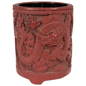 Important Antique Chinese Cinnabar Pot, Daoguang Period