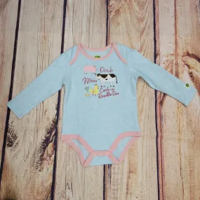 JOHN DEERE SKYT BLUE ONESIE W/PIGS AND COWS