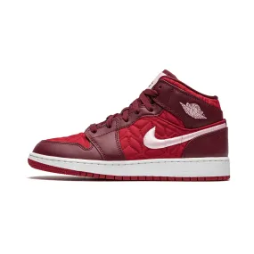 Jordan 1 Mid SE Red Quilt Womens (GS)