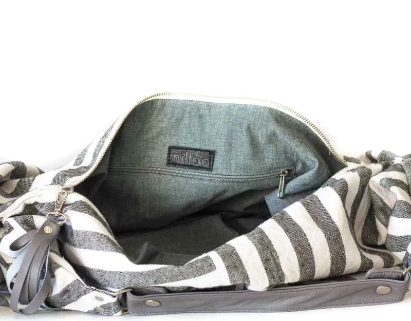 Kallia bag - Striped canvas and leather