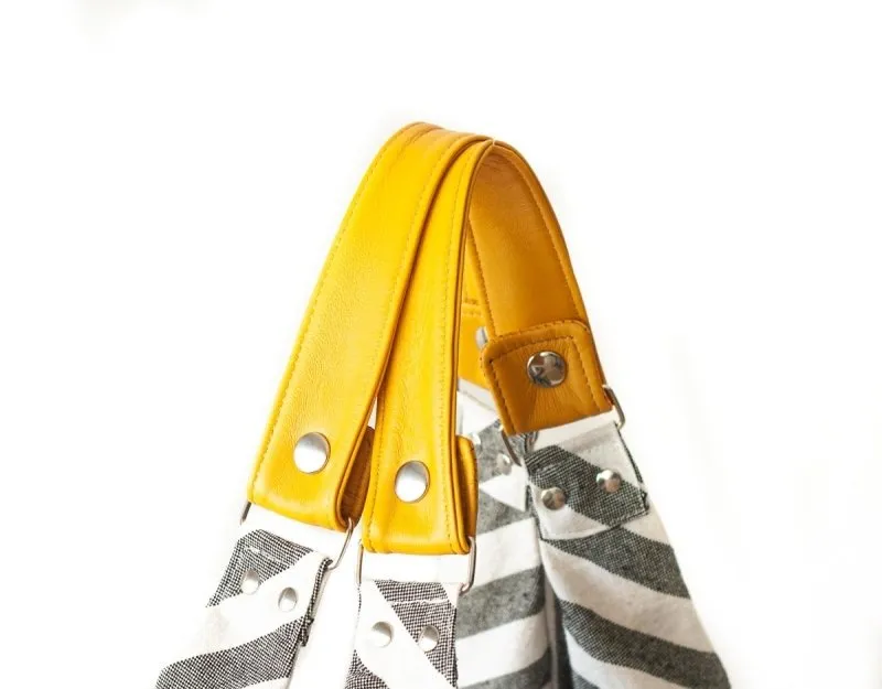 Kallia bag - Striped canvas and leather