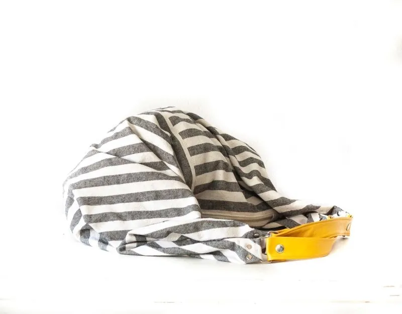 Kallia bag - Striped canvas and leather