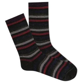 K.Bell Women's Metallic Striped Crew Socks