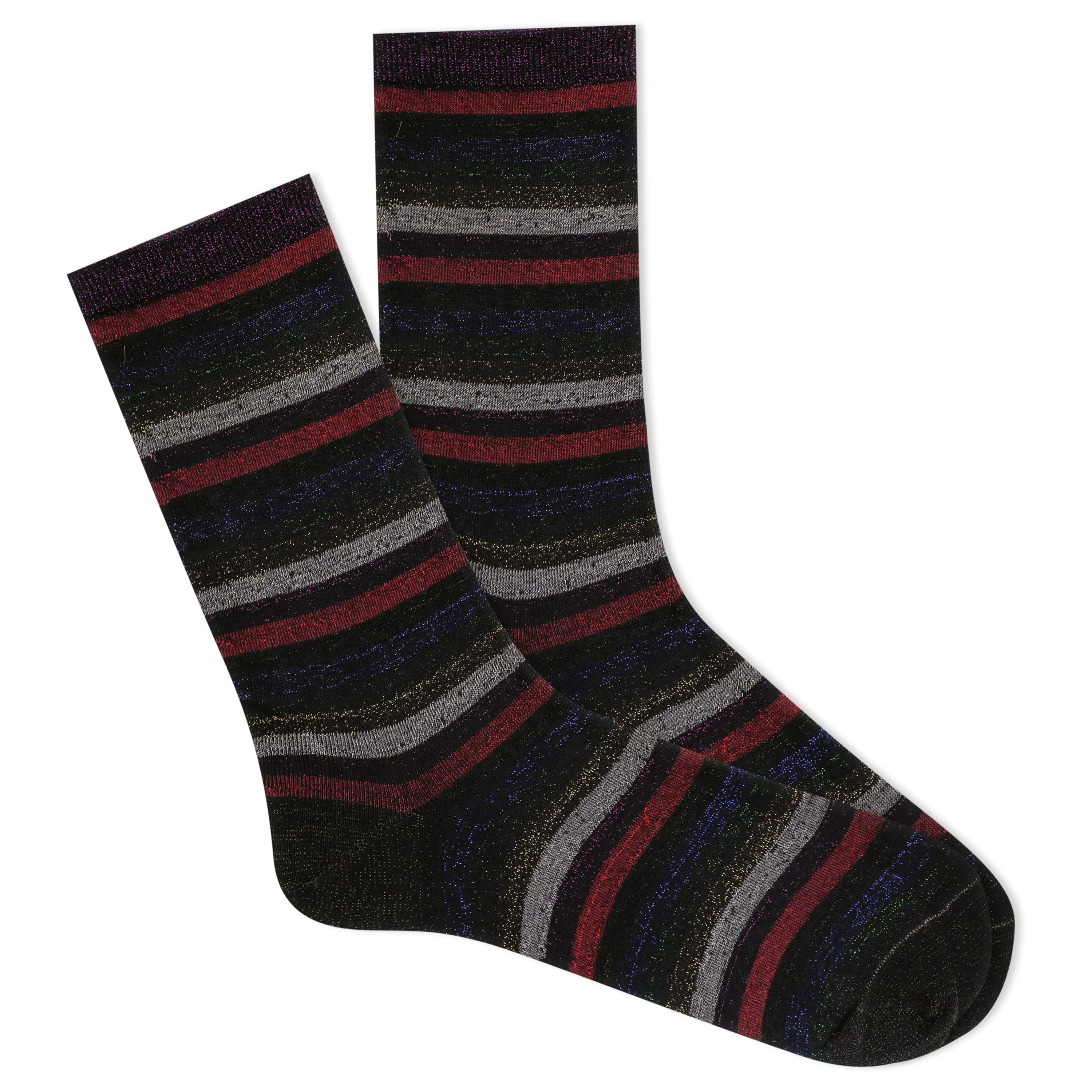 K.Bell Women's Metallic Striped Crew Socks