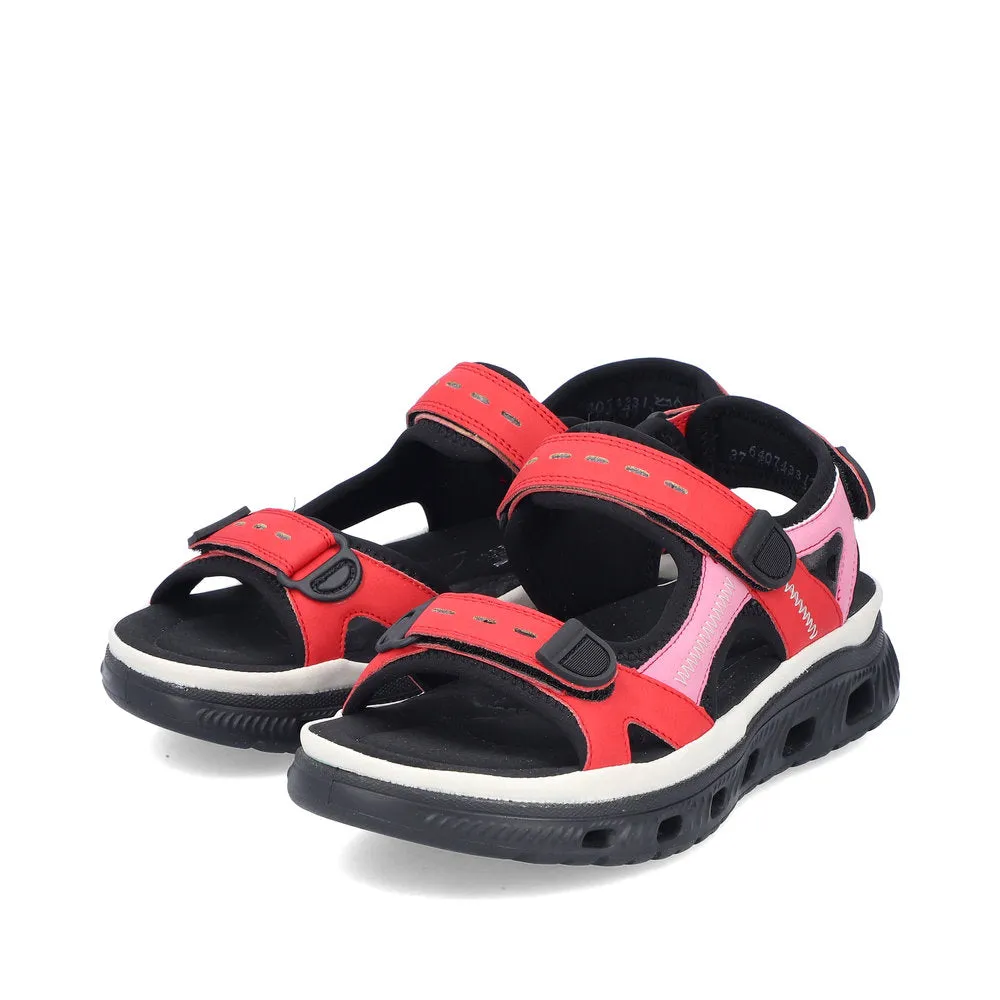 Ladies Rieker Walking Sandal Red/Pink  Multi  64074-33 sale