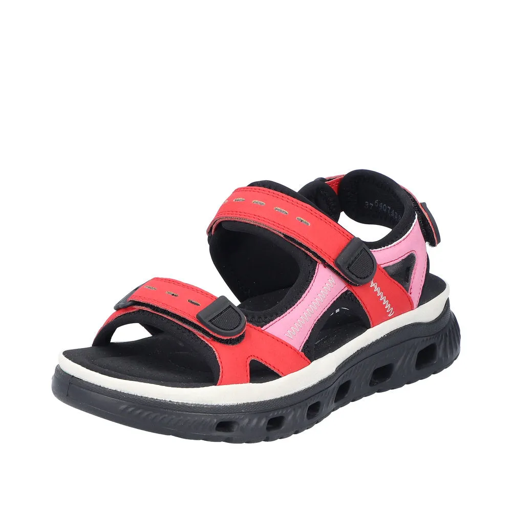 Ladies Rieker Walking Sandal Red/Pink  Multi  64074-33 sale