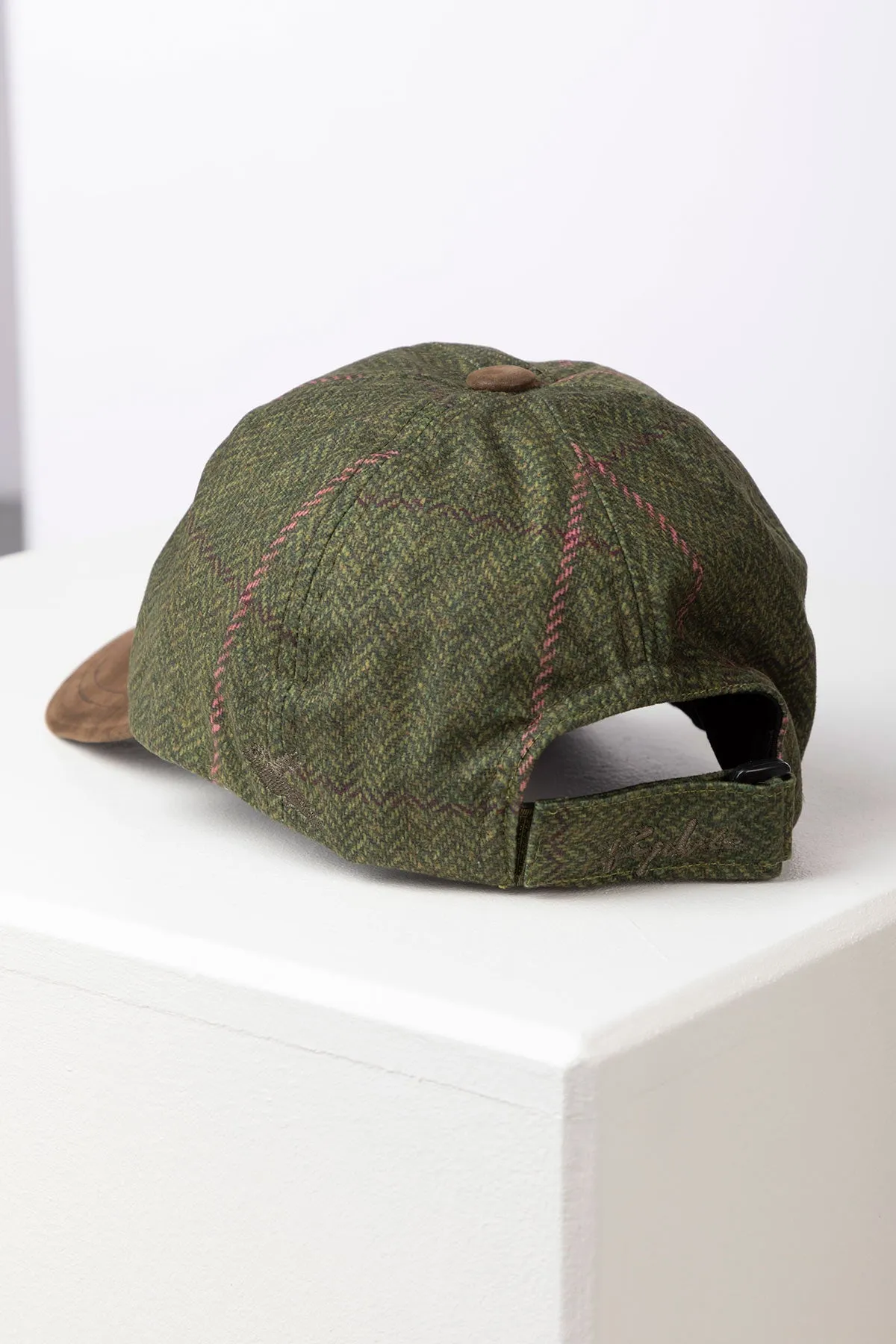 Ladies Tweed Print Baseball Cap with Nubuck Peak - Danby