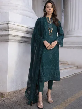 Lakhany Green Unstitched Embroidered Lawn 3-Piece Suit (LG-AM-0056)