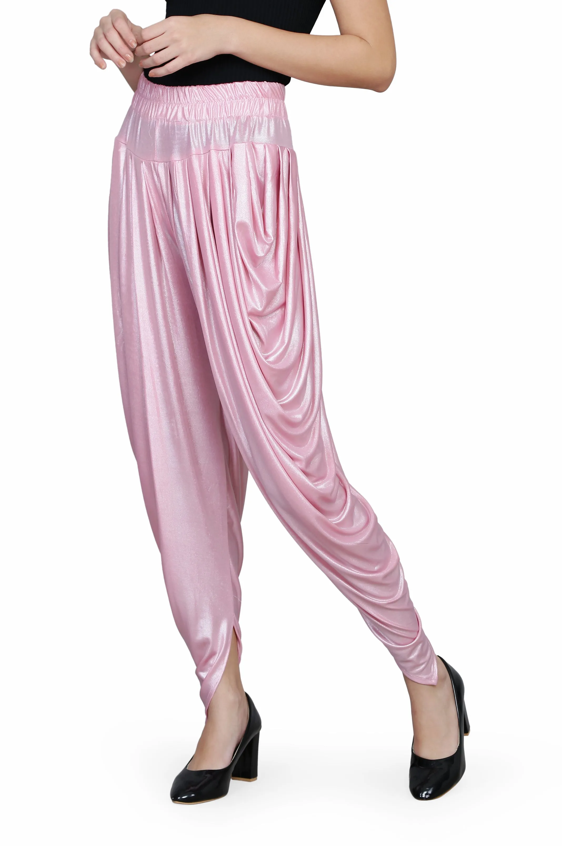 Legis Shimmer Blend Relaxed Comfortable Dhoti Pants Yoga Fitness Active Wear for Women Dance - Free Size