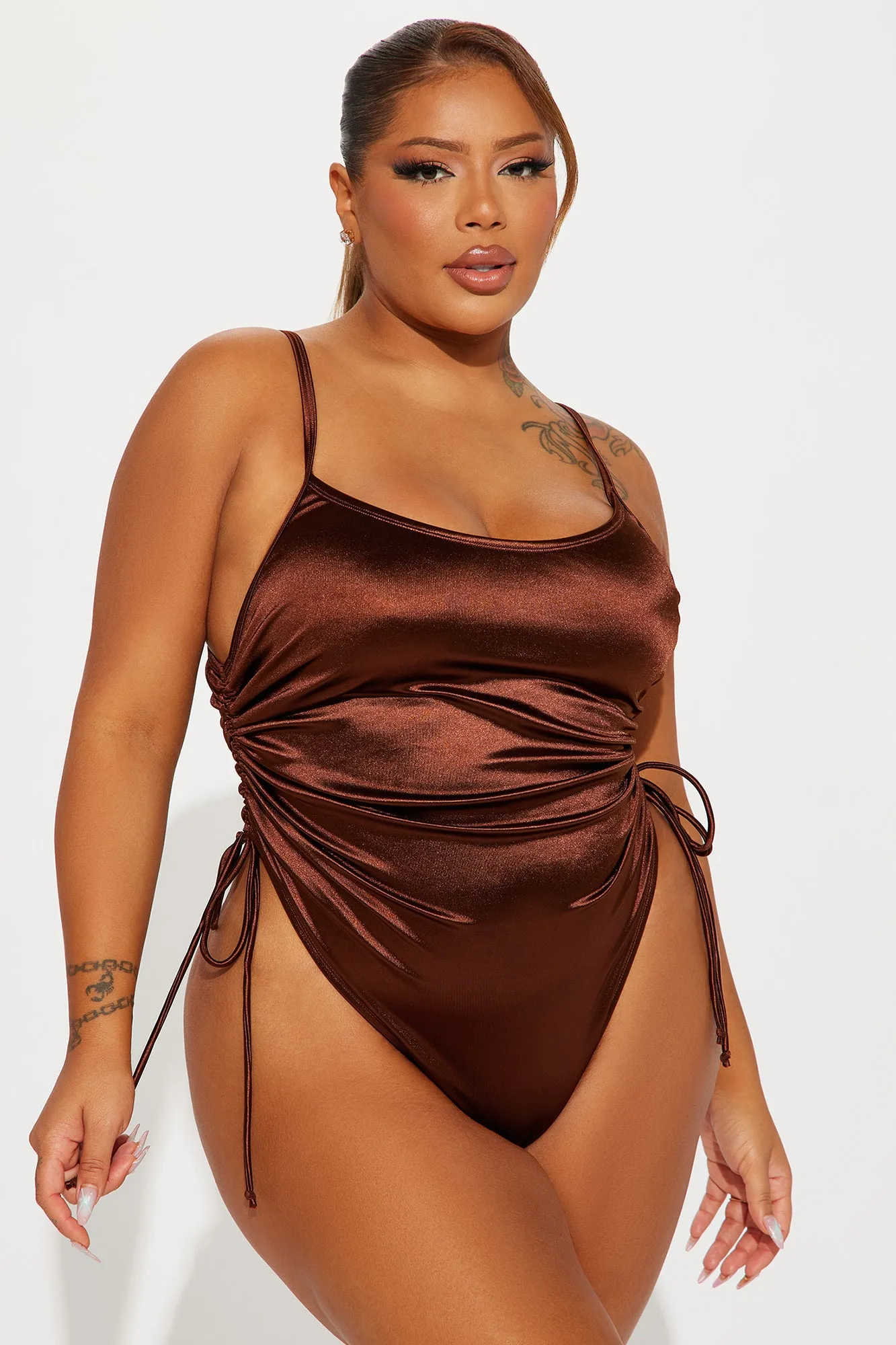 Liza Ruched 1 Piece Swimsuit - Bronze