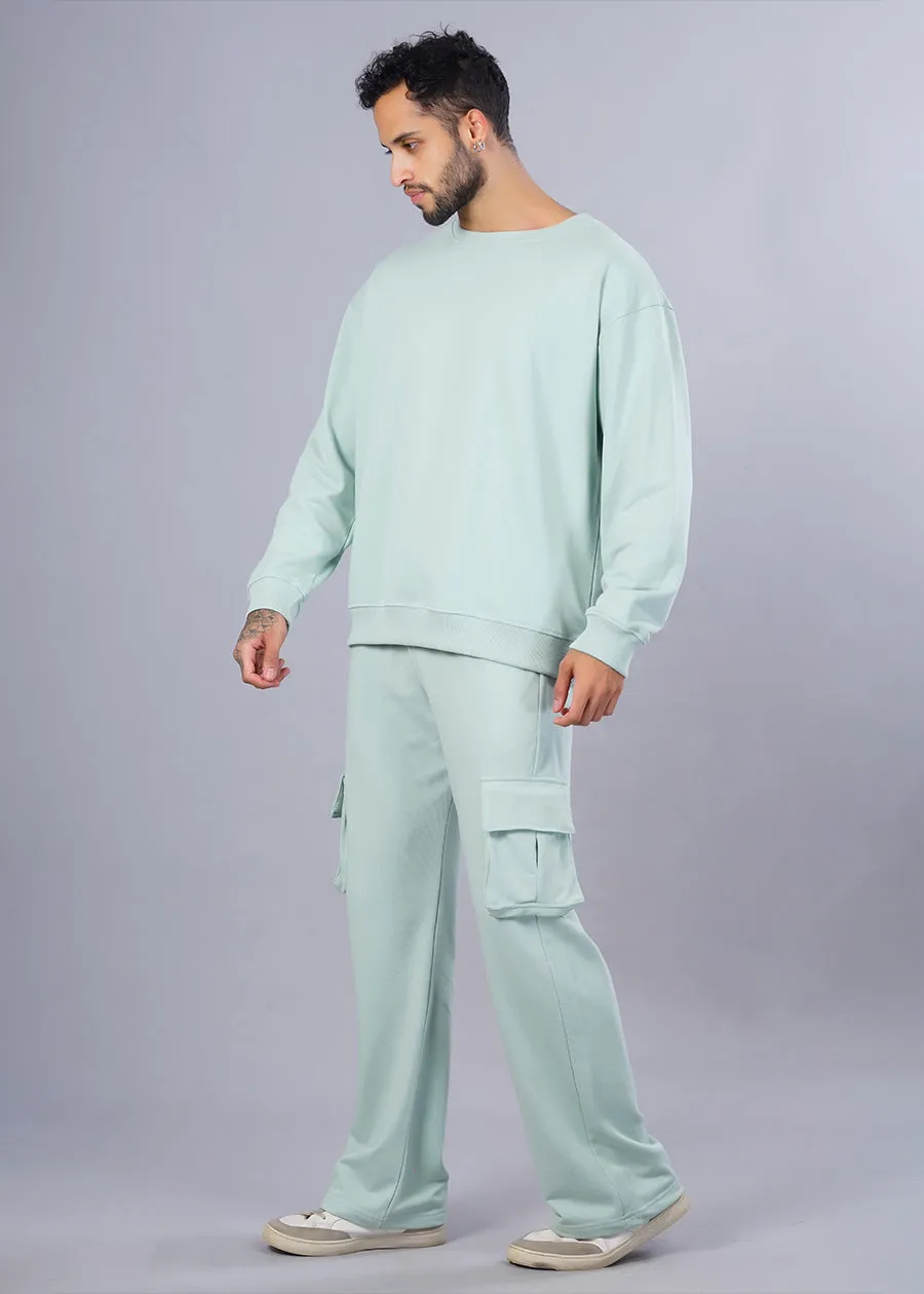 Men Premium Terry Co-ord Set - Mint Green