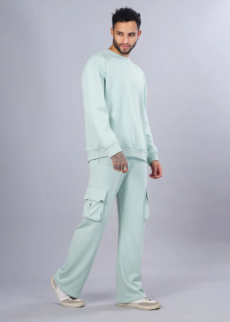 Men Premium Terry Co-ord Set - Mint Green