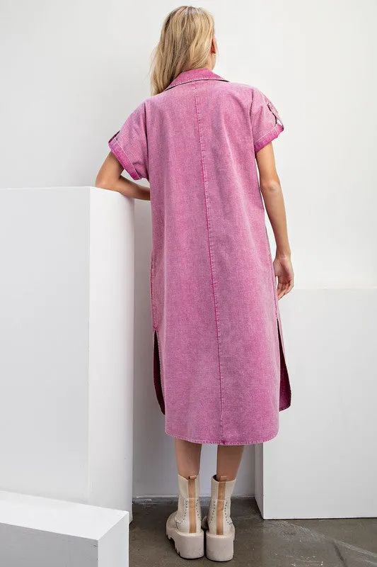 Mindy Mineral Wash Dress in Orchid