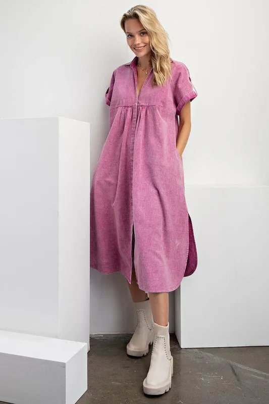 Mindy Mineral Wash Dress in Orchid