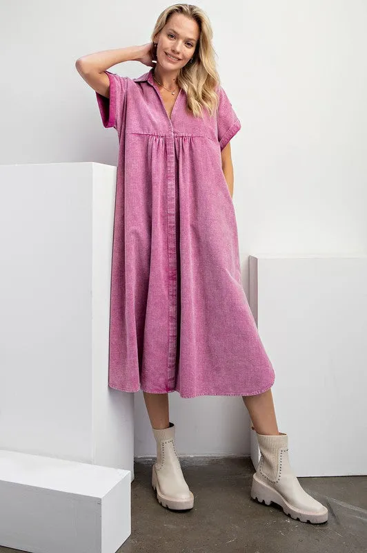 Mindy Mineral Wash Dress in Orchid