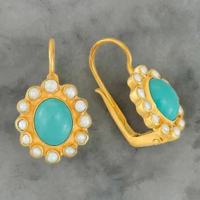 Miss Merryweather Turquoise and Pearl Earrings