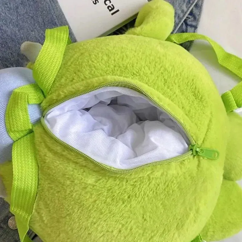 Monsters Mike Wazowski Plush Backpack Women Kawaii Crossbody Bags Cartoon Soft Stuffed Toys For Kids Birthday Gift