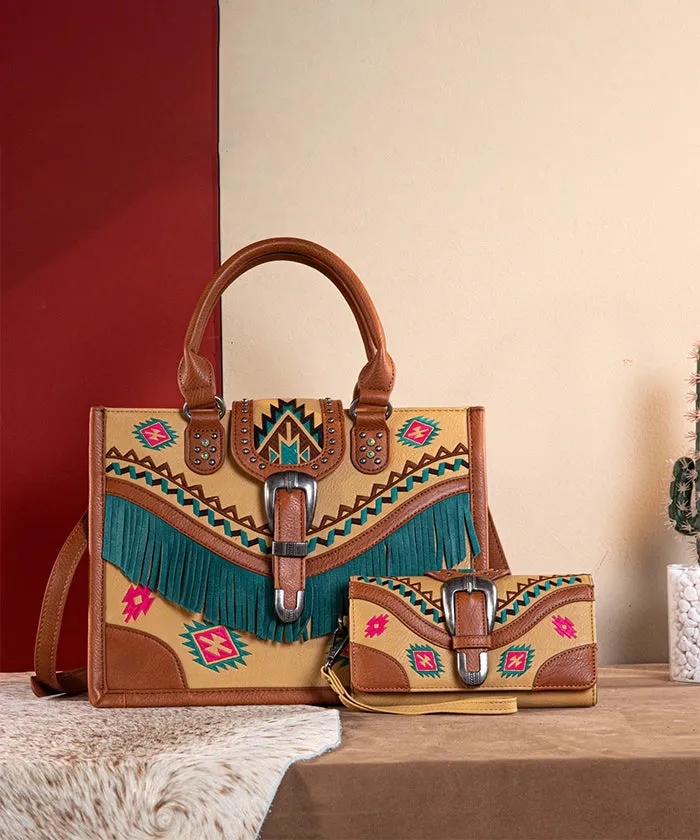 Montana West Buckle Western Tote Bag Set