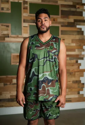 OLIVE MARBLE CAMO MINI COLLECTION BASKETBALL JERSEY