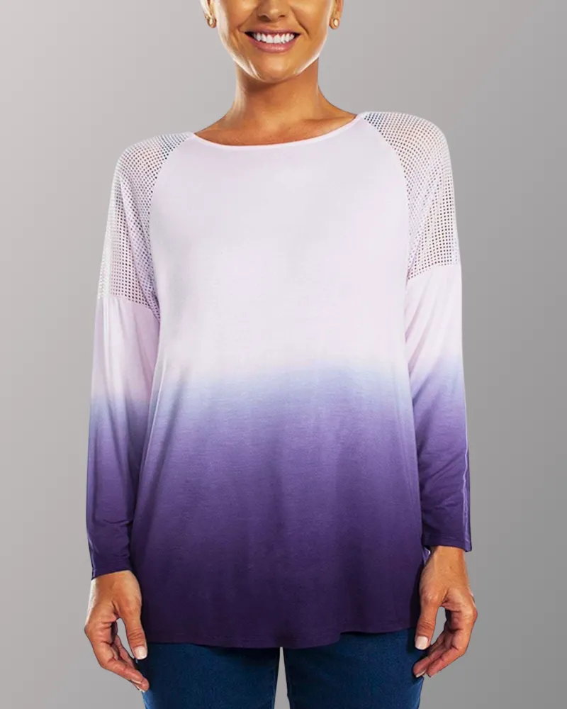 Ombre Net Mesh Inset Top - FINAL SALE