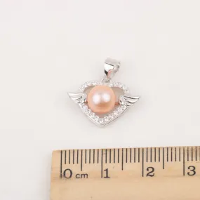 P060689 DIY 7-9mm Natural Freshwater pearl pendant accessory 925 sterling silver engagement jewelry necklace for women