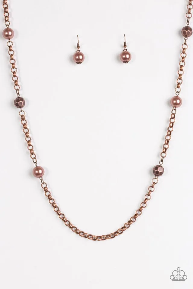 Paparazzi Accessories  - Showroom Shimmer #L146 - Copper Necklace