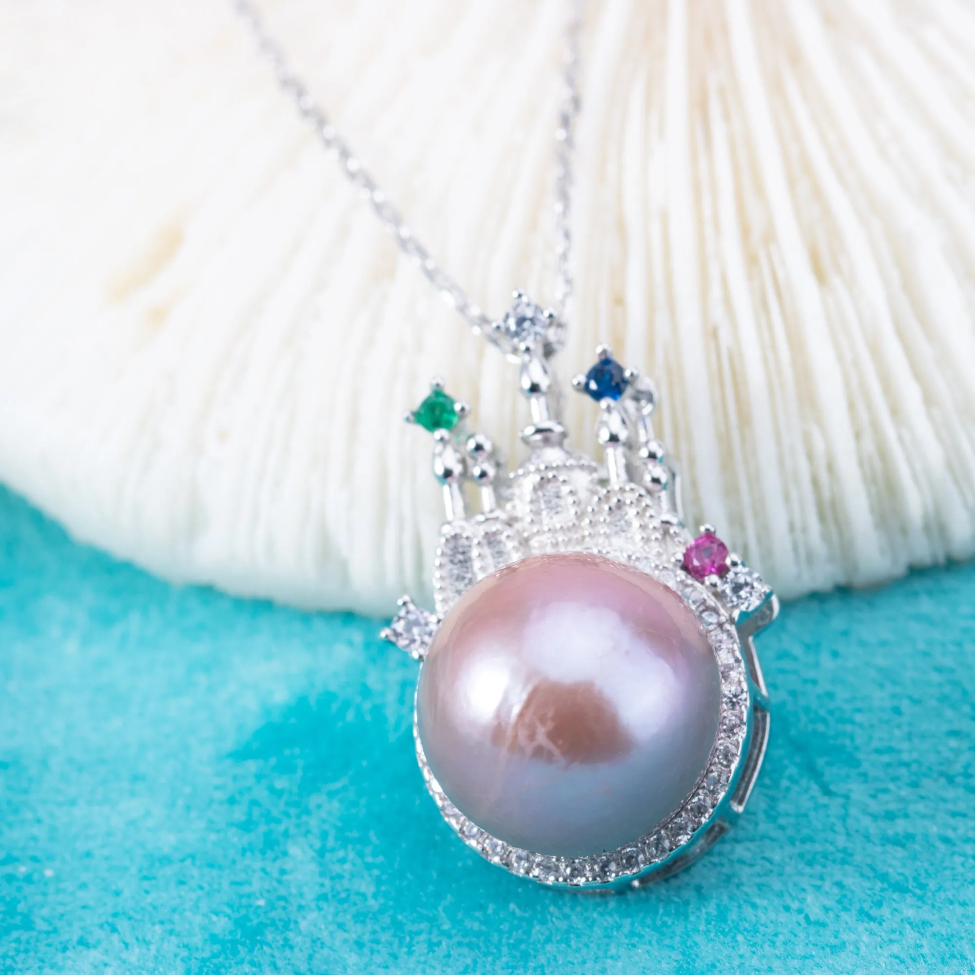 Pe010994  DIY 9-12mm Natural Freshwater pearl pendant accessory 925 sterling silver engagement jewelry necklace for women