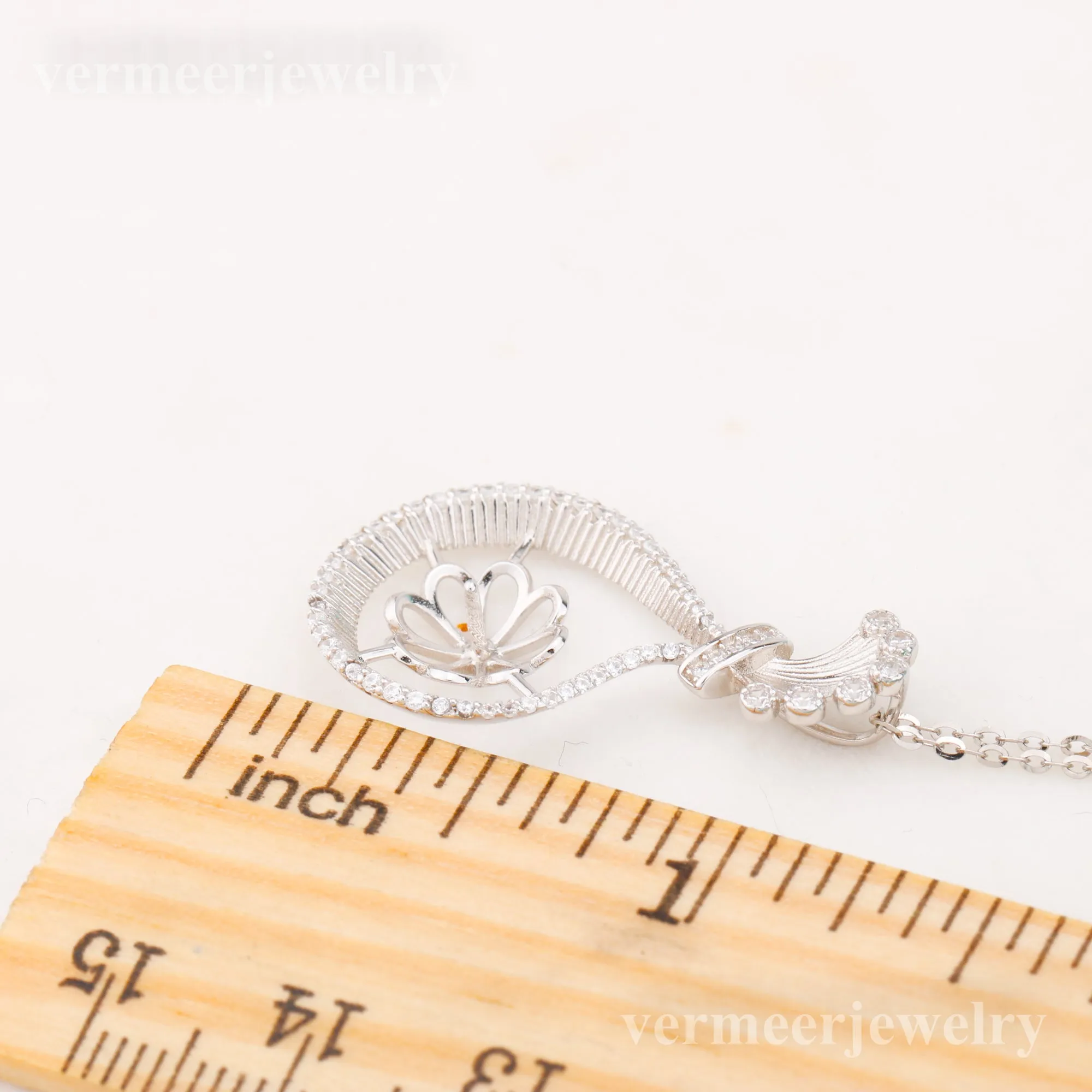 Pe011015 DIY 9-12mm Natural Freshwater pearl pendant accessory 925 sterling silver engagement jewelry necklace for women