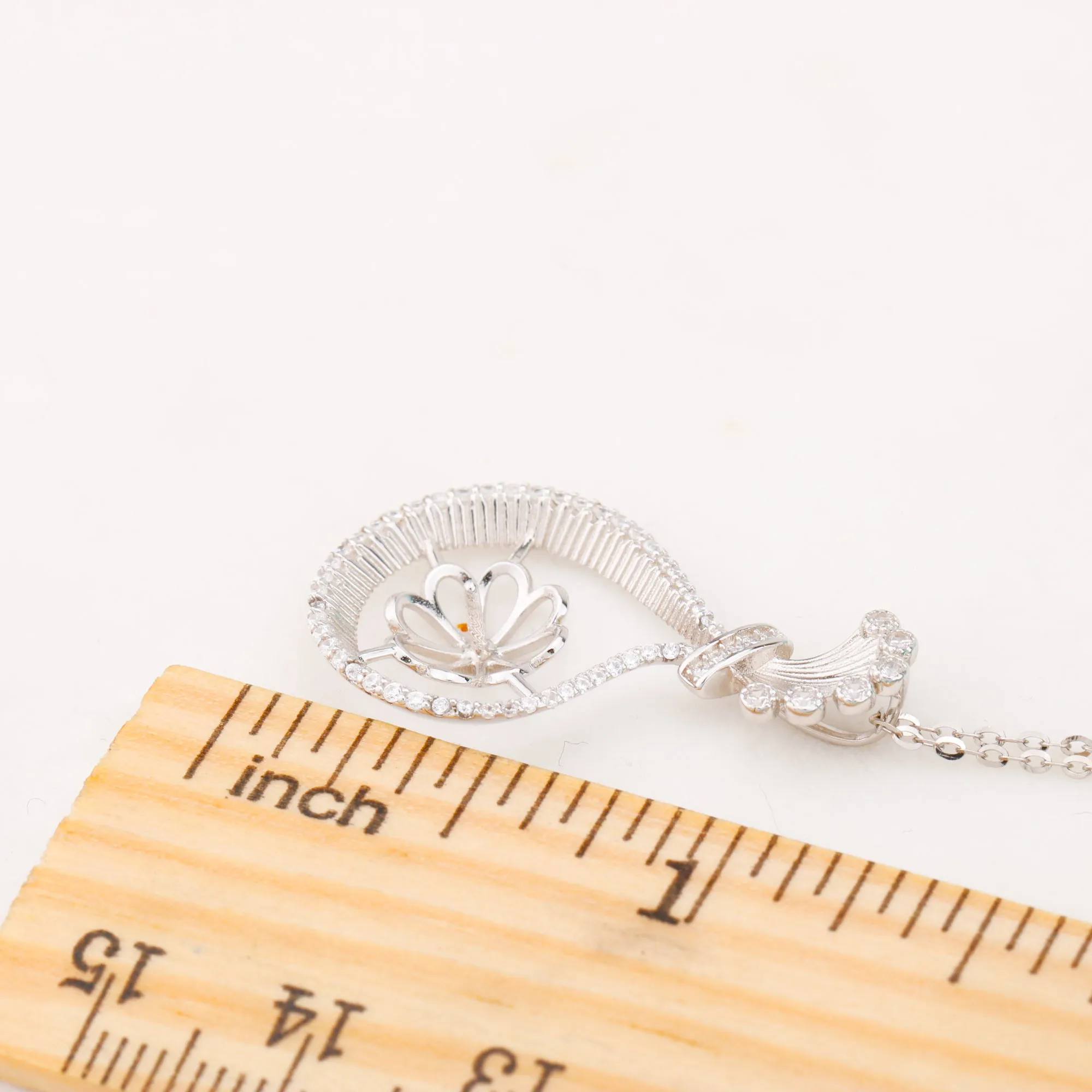 Pe011015 DIY 9-12mm Natural Freshwater pearl pendant accessory 925 sterling silver engagement jewelry necklace for women