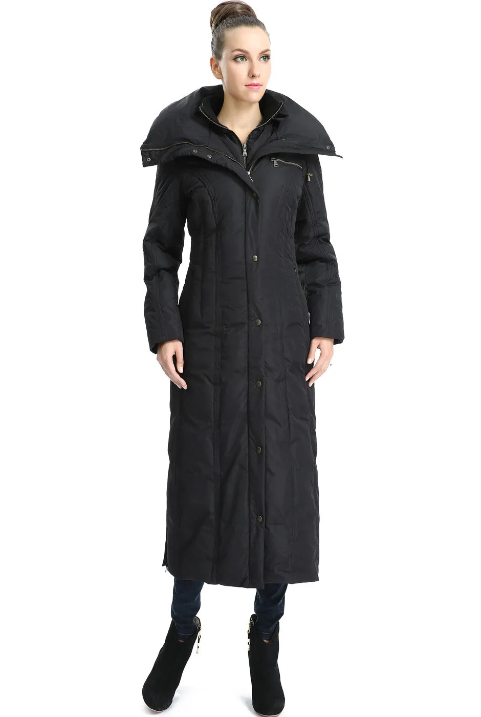 PHISTIC Women's "Lacey" Long Hooded Puffer Down Coat