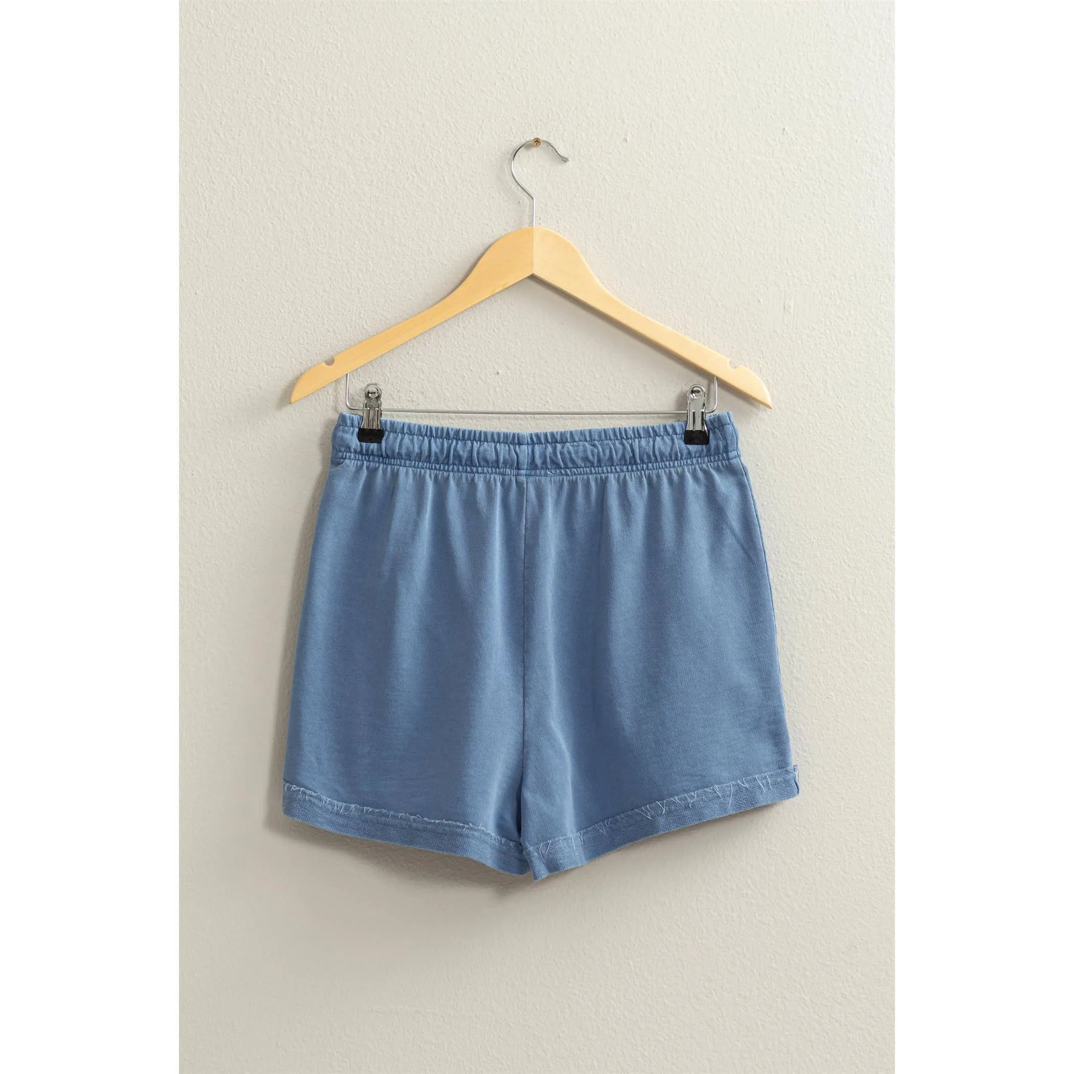 Pigment Dyed Raw Edge Detail Shorts