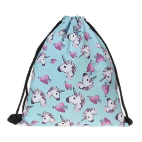 Pink Unicorn Drawstring Backpack