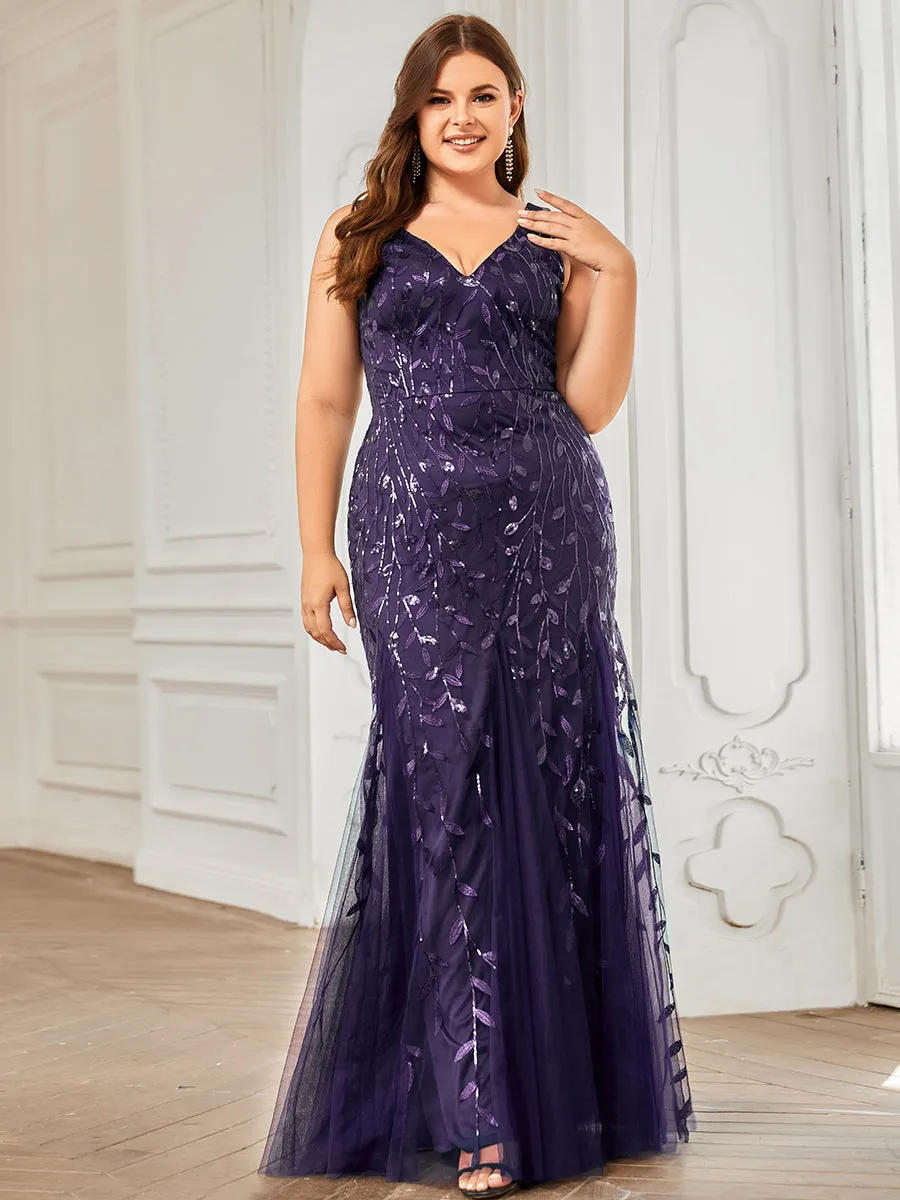 Plus Size Sequin Fishtail Wholesale Evening Dresses for Women