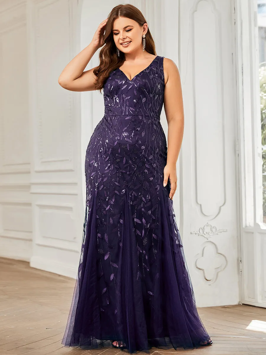 Plus Size Sequin Fishtail Wholesale Evening Dresses for Women