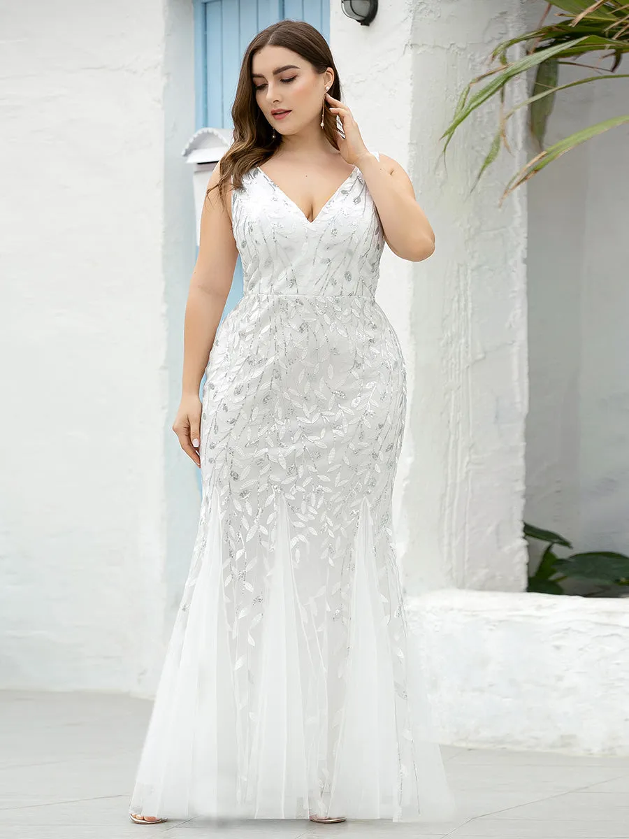 Plus Size Sequin Fishtail Wholesale Evening Dresses for Women