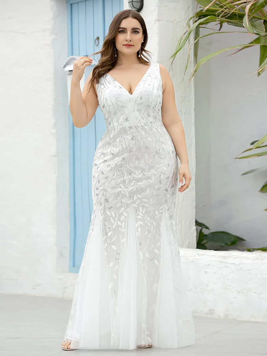 Plus Size Sequin Fishtail Wholesale Evening Dresses for Women