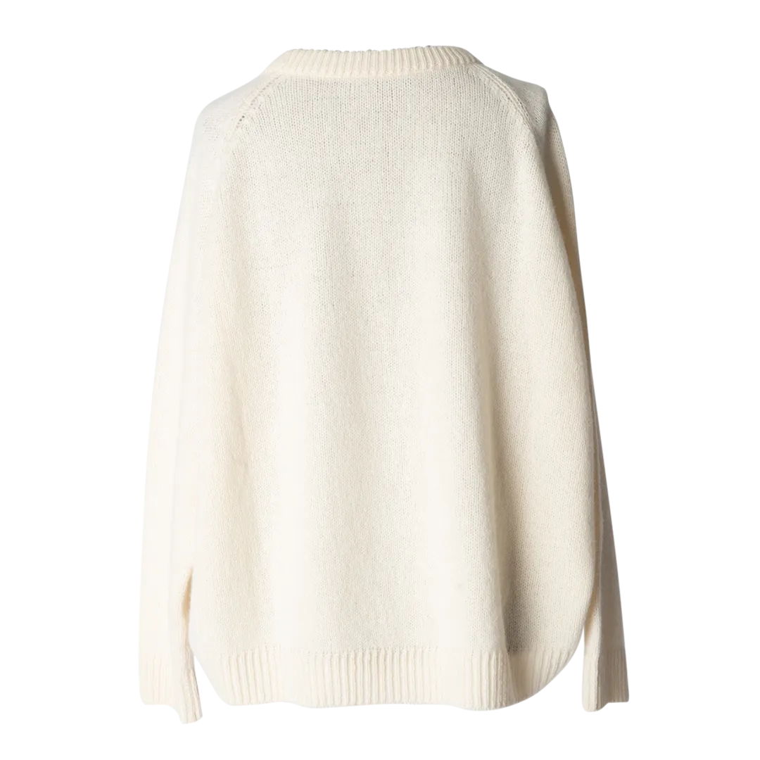 Raglan Easy Sweater - White