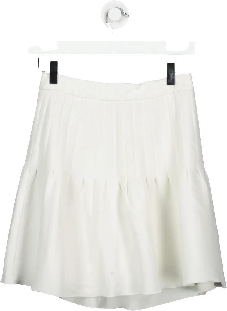 REISS White Lexi Pin-tuck Mini Skirt UK 8