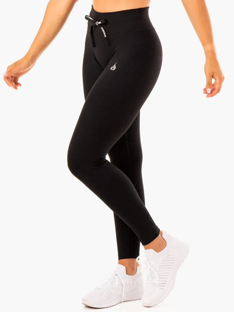 REPLAY HIGH WAISTED LEGGINGS BLACK