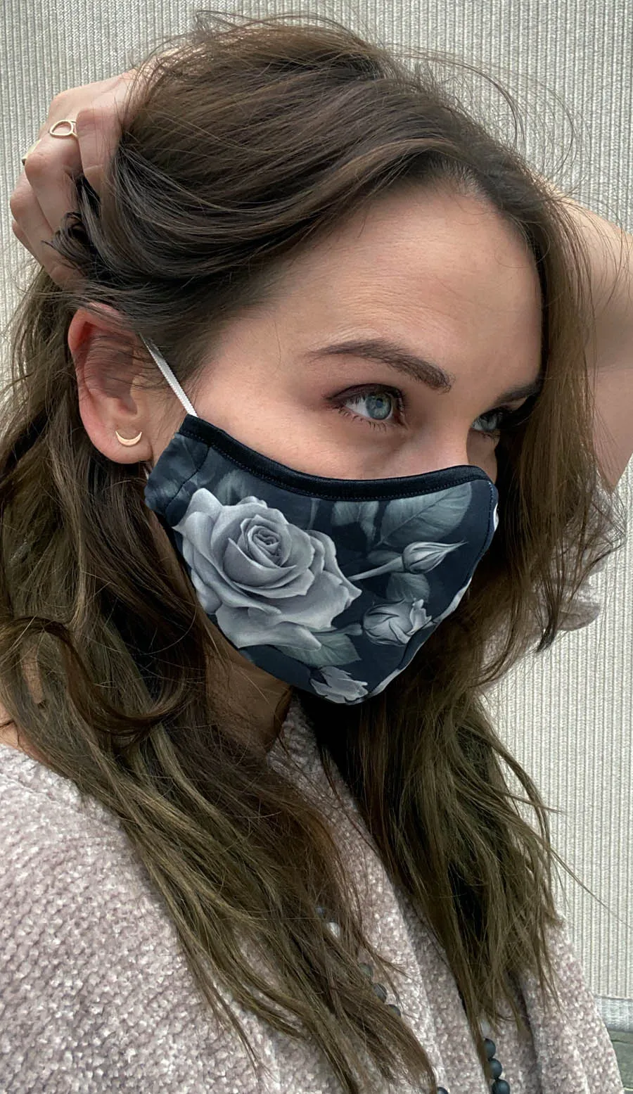 Roses Face Mask - the Black and White Edit